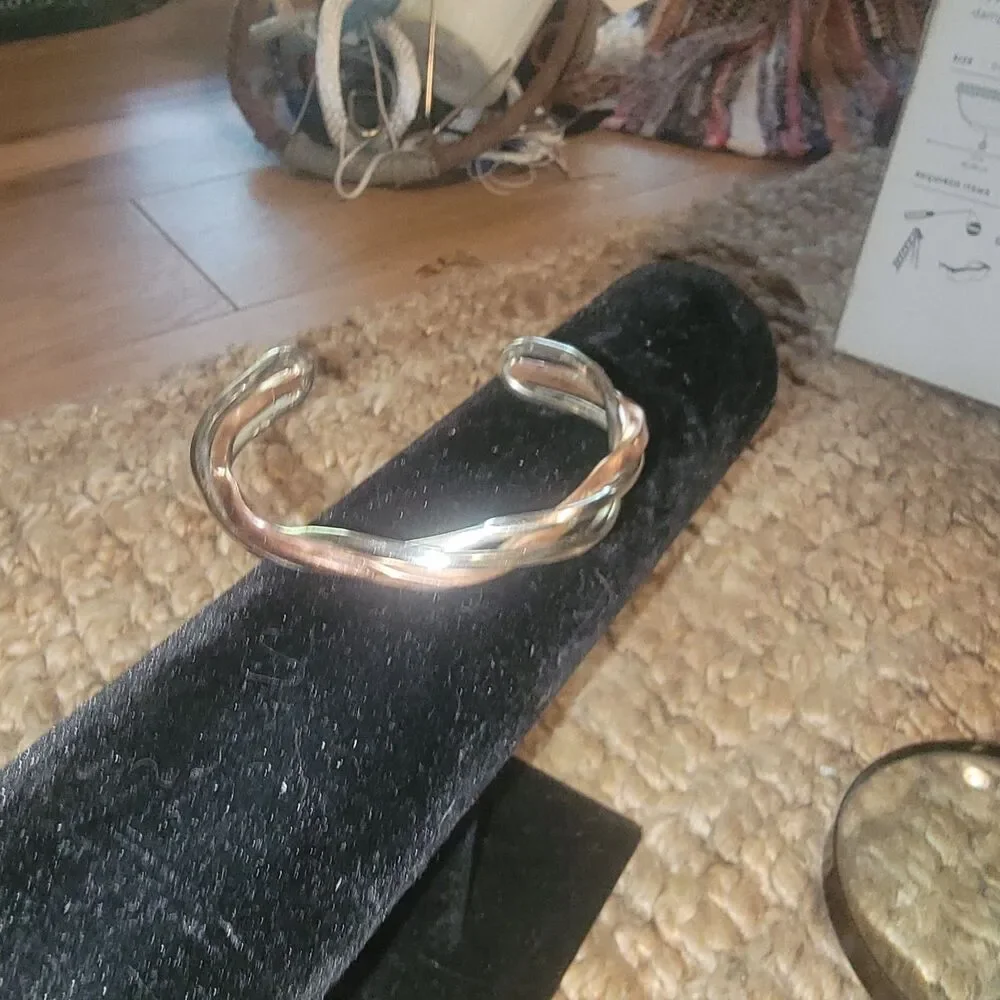 Men's Copper& Stainless Steel Braided Cuff Bracelet Non-Magnetic Pure Metals 7